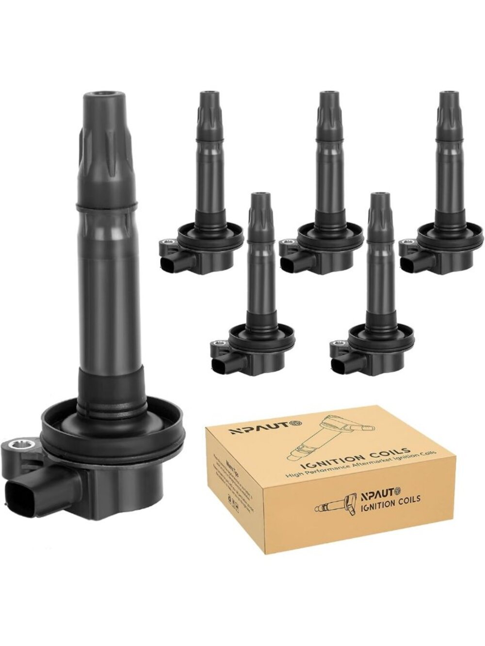 V6 Ignition Coil Pack Set of 6 for 3.5L 3.7L Ford Lincoln - High Performance